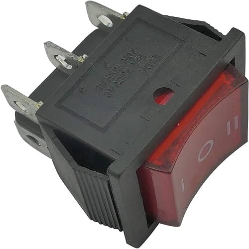 Interruptor basculante de 6 vias ON/OFF/ON  Rojo 16 A