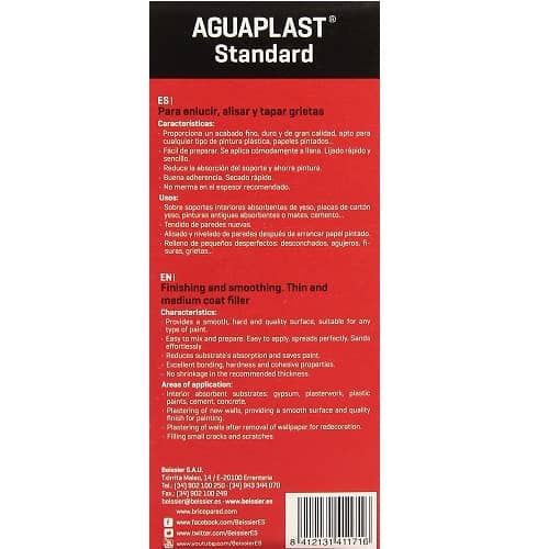 Aguaplast acabados BEISSIER para soportes interiores. 1 kg.