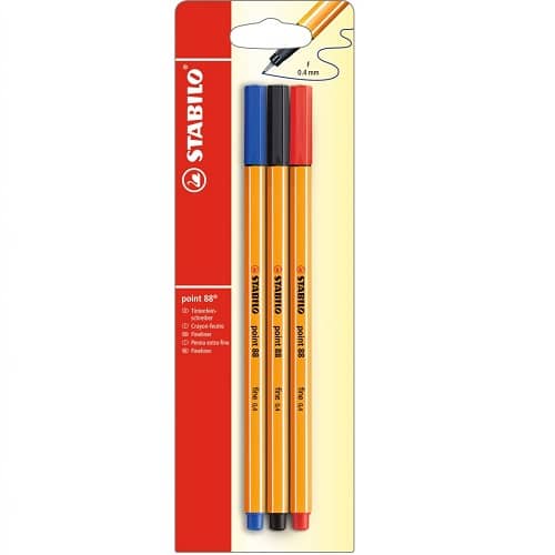 Pack 3 Rotuladores puntafina STABILO point 88 blister  Multicolor