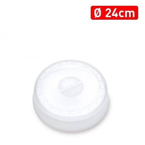 Tapa Microondas pequeña con salida de vapor 24 cm Transparente