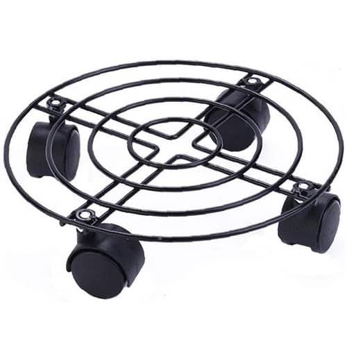 Soporte de maceta con ruedas 30 cm Negro