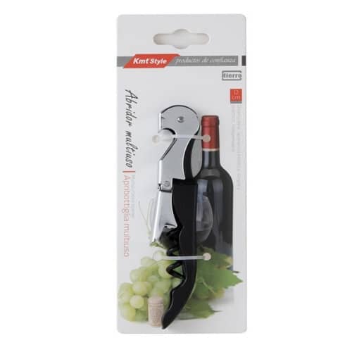 Sacacorcho de camarero abrebotellas multifuncion  Negro
