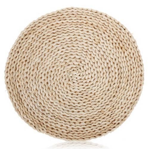 Mantel individual redondo mimbre trenzado 30 cm Marron