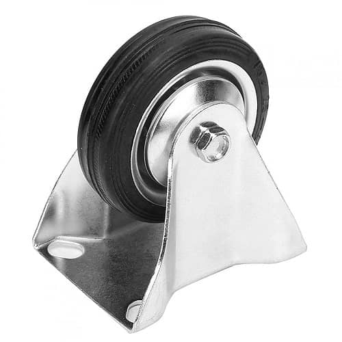 Rueda fija industrial de poliuretano sin freno 75 mm Negro