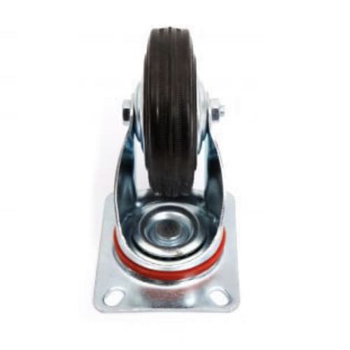 Rueda pivotante industrial de poliuretano sin freno 125 mm Negro
