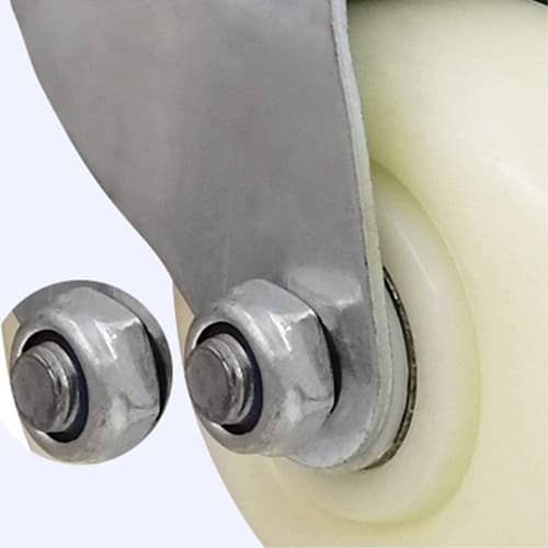Rueda fija industrial de poliuretano sin freno 125 mm Beige