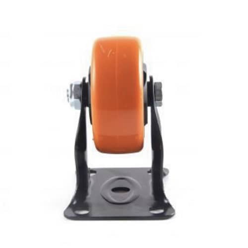 Rueda fija industrial de poliuretano sin freno 125 mm Naranja