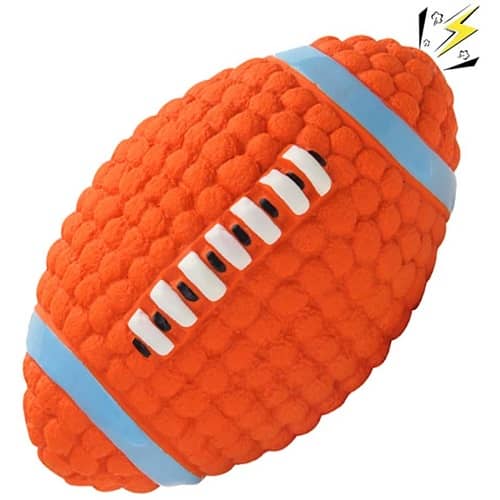 Pelota rugby para perro con sonido 11 cm Naranja