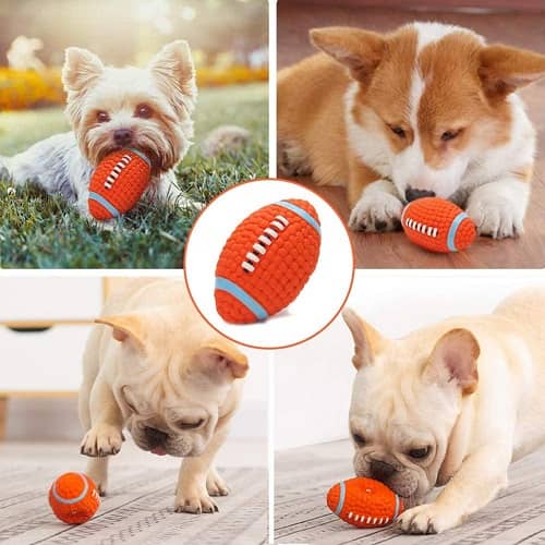 Pelota rugby para perro con sonido 11 cm Naranja