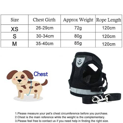 Cinturon de seguridad para gatos Talla M Negro