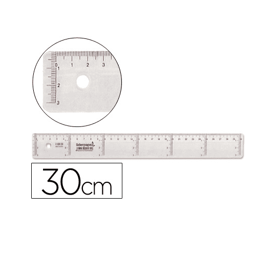 Regla liderpapel plastico cristal  Transparente