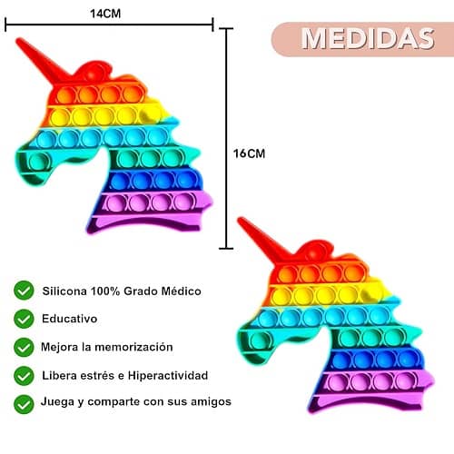 Fidget It Toy Juguete antiestres unicornio  Multicolor