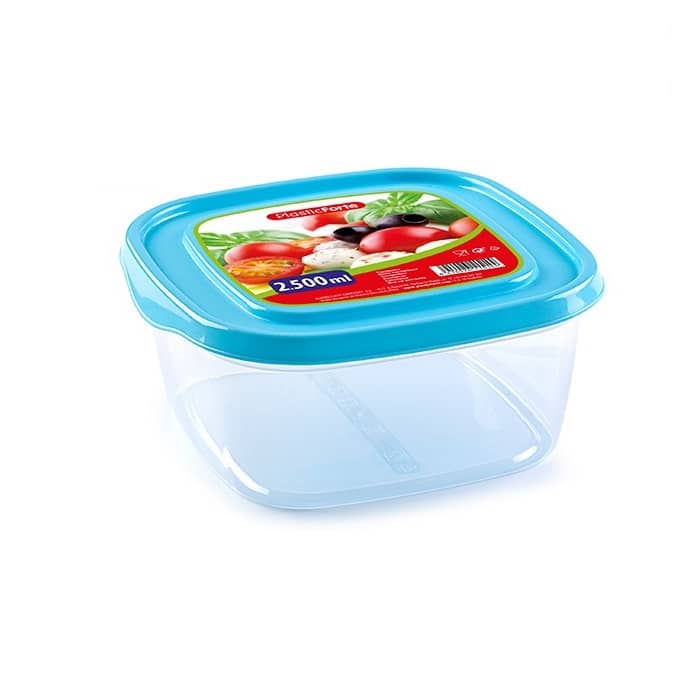 Fiambrera cuadrada almacenamiento de alimento 2.5 Litros Multicolor