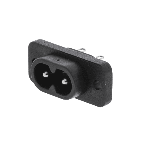 Conector de alimentacion IEC-320-C8 macho  Negro