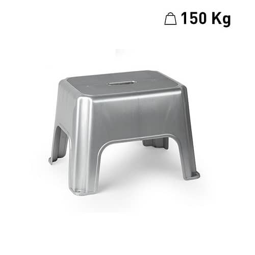 Taburete de plastico bajo  Gris