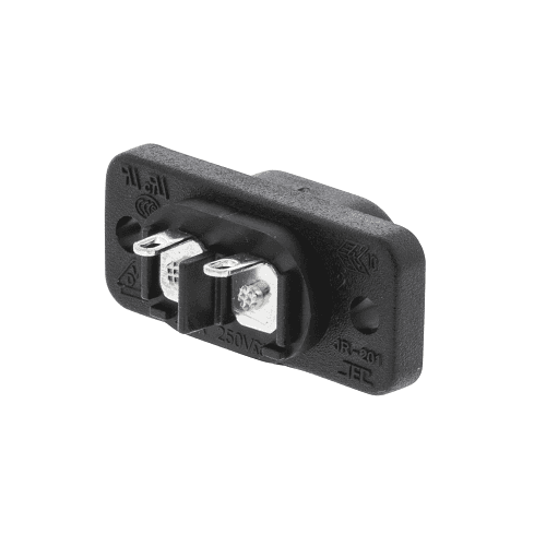 Conector de alimentacion IEC-320-C8 macho  Negro