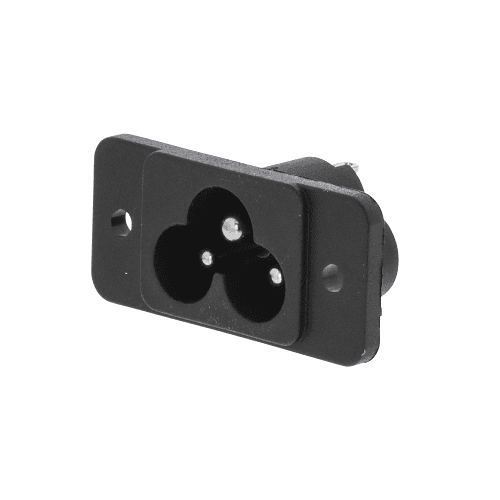 Conector de alimentacion IEC-320-C6 macho  Negro
