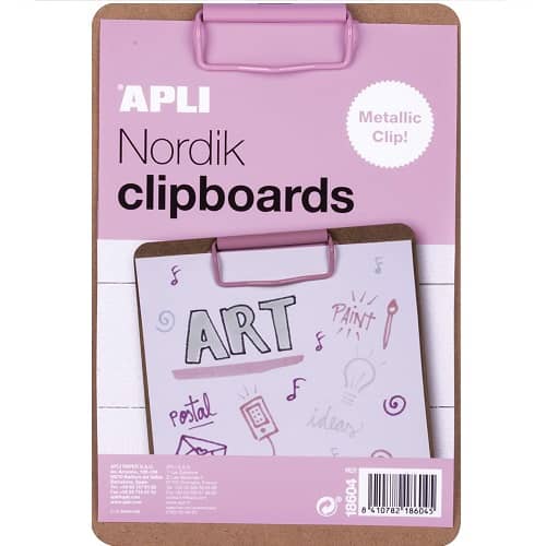 Carpeta de madera con pinza metalica clipboard A5 Rosa claro
