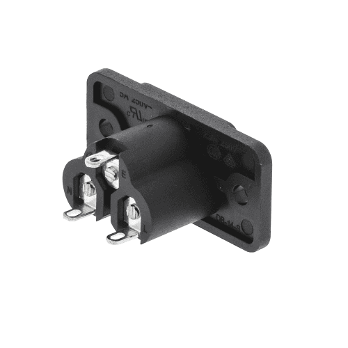 Conector de alimentacion IEC-320-C6 macho  Negro