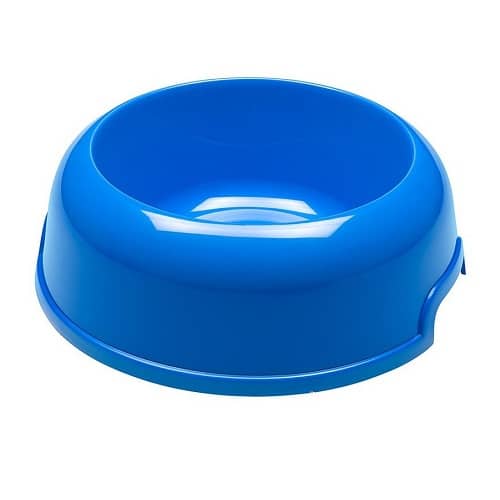 Comedero plastico redondo para mascotas 20 cm Azul