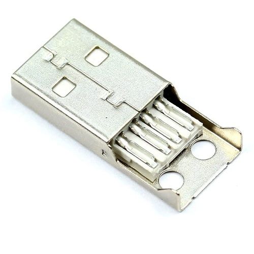 Conector USB tipo A macho soldadura 4 pin  Negro