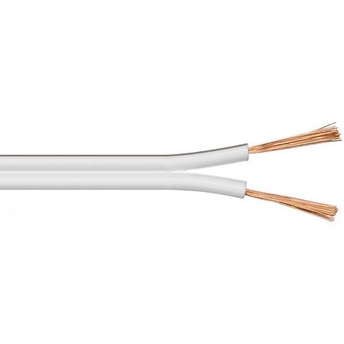 MANAX® cable del altavoz 2 x 0,75 mm² 25 m blanco Anillo 