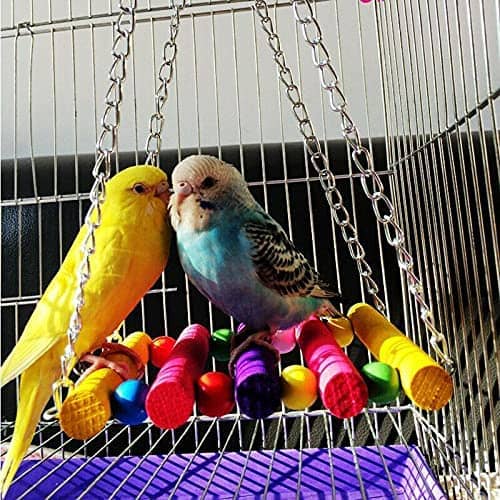 Columpio para pajaros de madera juguete pajaro  Multicolor