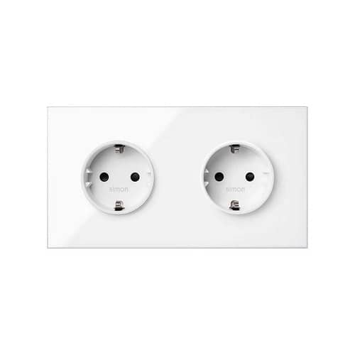 Kit 2 bases de enchufe schuko Simon 100  Negro 16 A