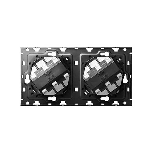 Kit 2 bases de enchufe schuko Simon 100  Negro 16 A