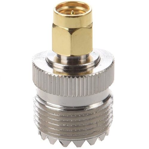 Adaptador tipo UHF SO-239 hembra - SMA macho  Gris