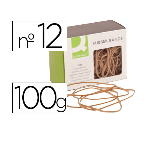 Gomillas elasticas N 12 Q-connect 100 gr 120 x 2 mm