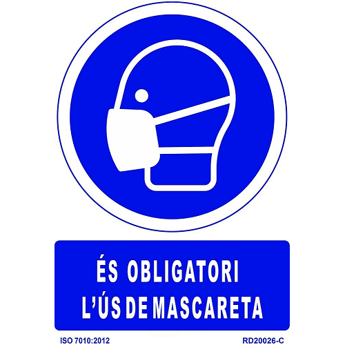 Señal Obligatori us de mascarerta PVC 21x30 cm  Azul