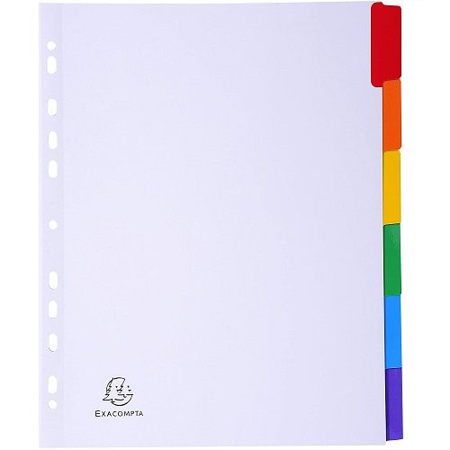 Separadores para archivadores Exacompta 6 posiciones A4+ Multicolor