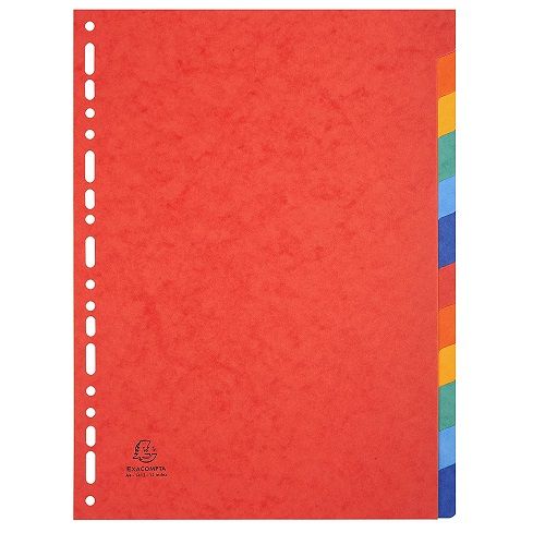 Separadores para archivadores Exacompta 12 posiciones  Multicolor