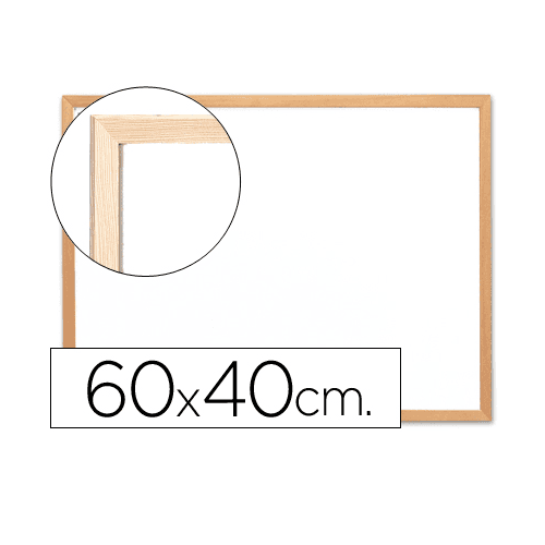 Pizarra melamina Q-connect marco madera 60 x 40 cm Blanco