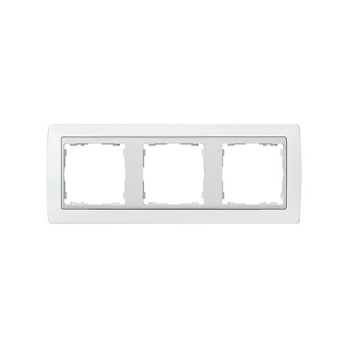 Marco compacto para 3 elementos Simon 82  Blanco