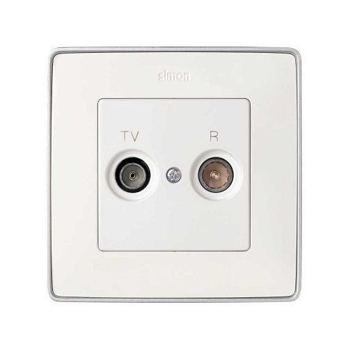 Tapa toma TV y radio Simon 82  Blanco