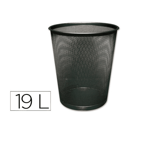 CABLEPELADO Papelera Q-Connect plastico Malla 19 litros Negro