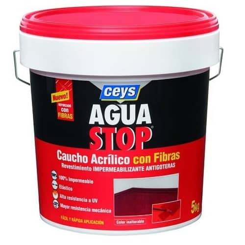 Impermeabilizante aguastop caucho acrilico con fibras 5 kg  Verde