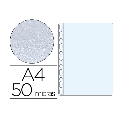 Funda multitaladro 50 mc piel de naranja (100 uds) A4 Transparente
