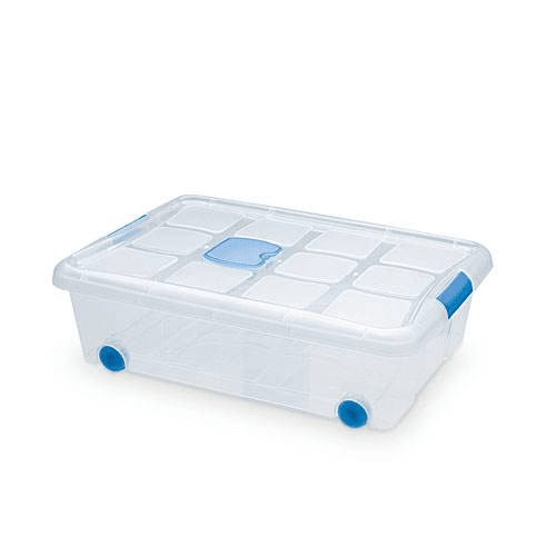 Caja de almacenamiento N6 con ruedas 31 Litros Transparente