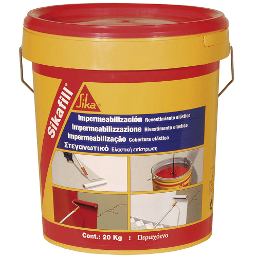 Sikafill-200 Pintura elastica fibras impermeabilizacion 20kg Rojo