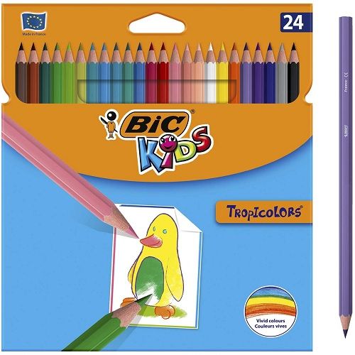 Caja 24 Lapices de Colores Bic Tropicolors  Multicolor