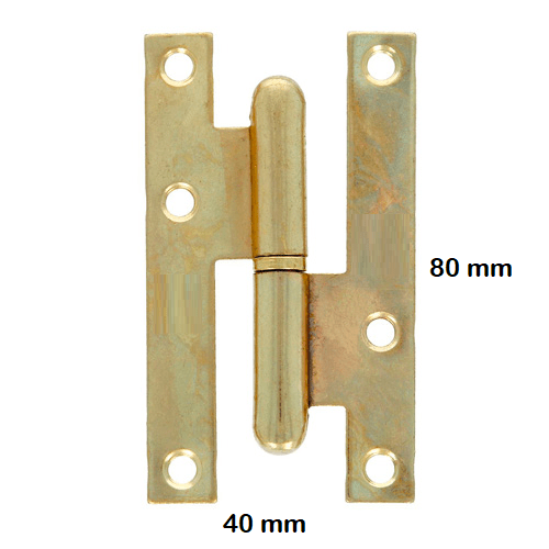 Bisagra pernio hierro 80x40 mm (2 uds)  Dorado