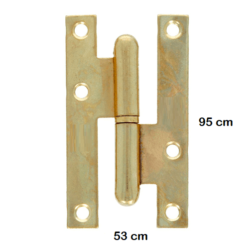 Bisagra pernio hierro 95x53 mm (2 uds)  Dorado