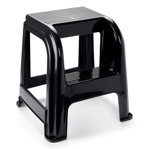 Taburete de plastico con escalon  Negro