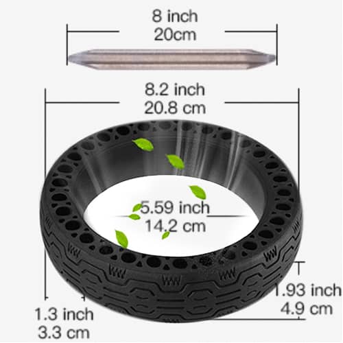 Rueda para patinete Electrico compatible con Xiaomi M365 v2  Negro