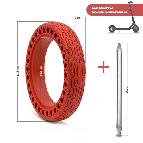 Rueda para patinete Electrico compatible con Xiaomi M365  Rojo