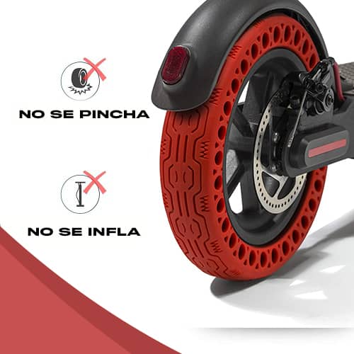 Rueda para patinete Electrico compatible con Xiaomi M365 Rojo