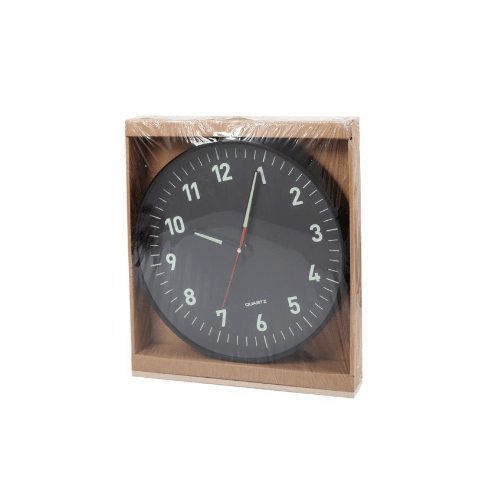 Reloj de pared luminoso 30 cm v2  Negro